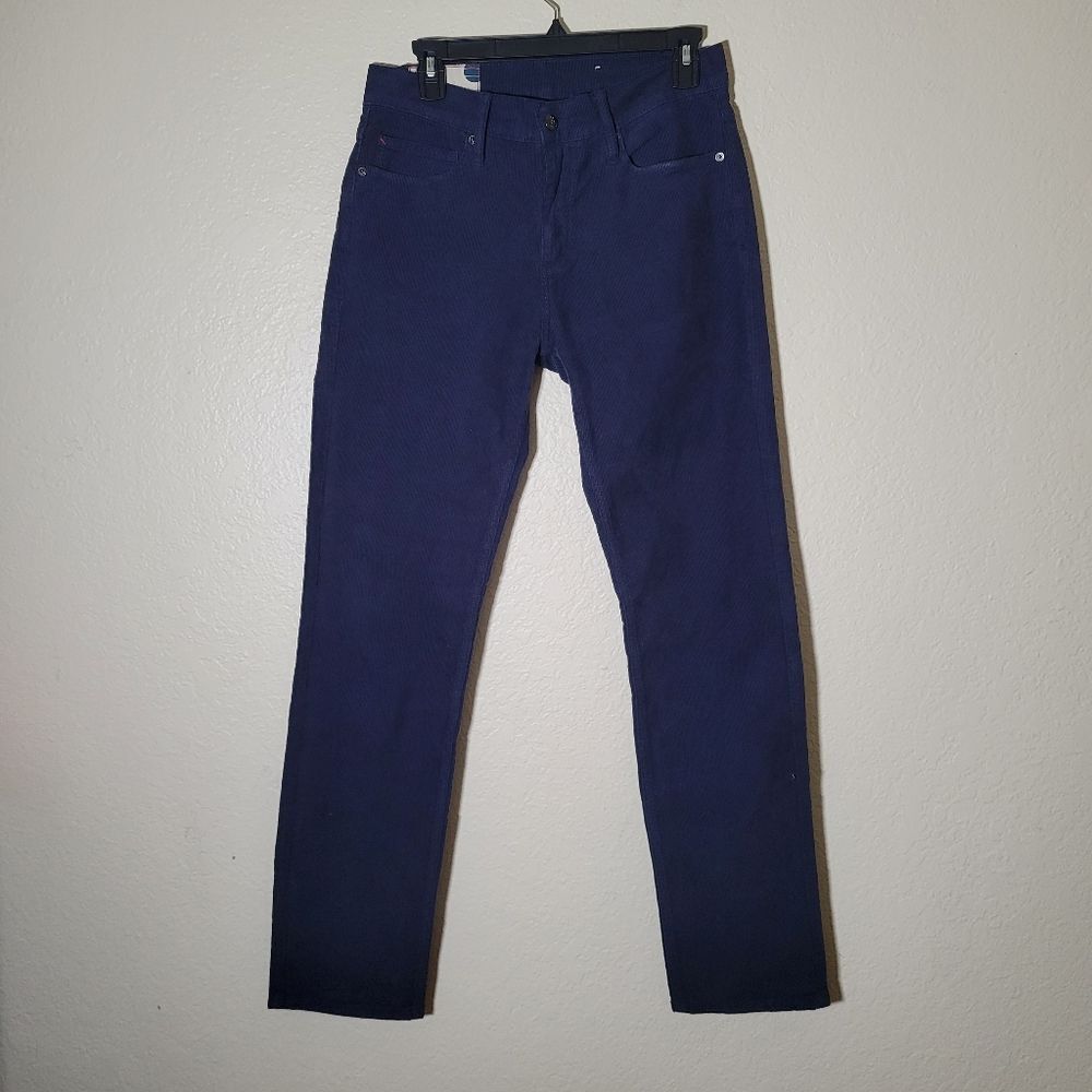 Marine Layer | Slim Straight Corduroy Pants Casual Preppy Minimalist Blue 32x32